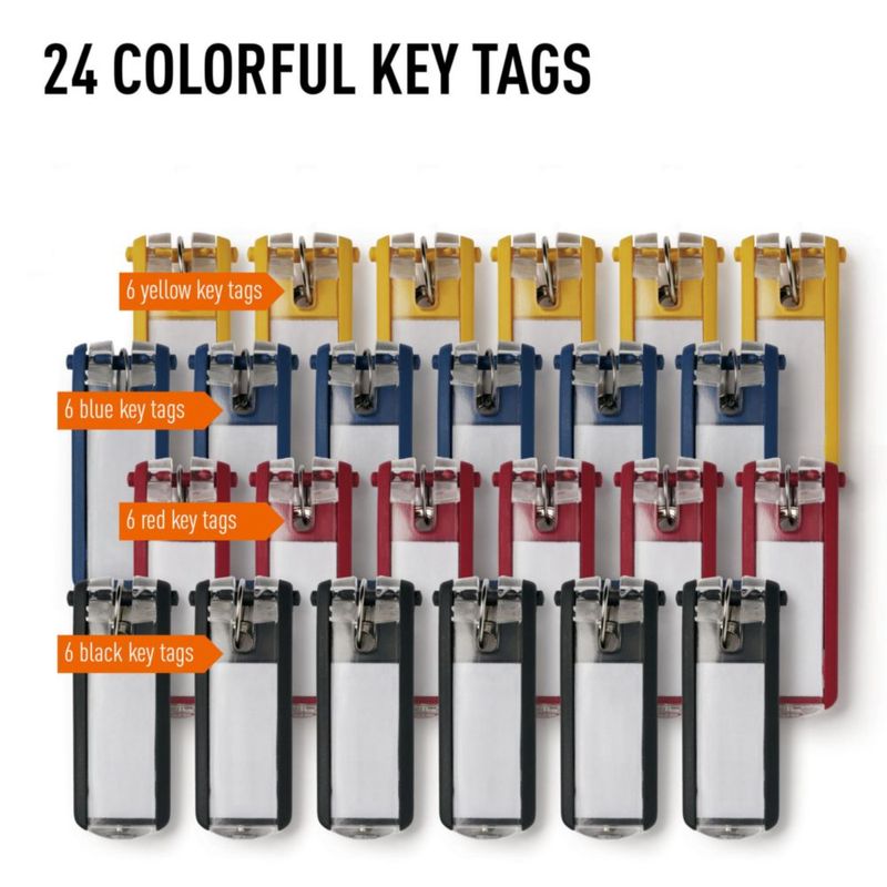 Clips para llaves duraderos - Pack de 24 colores surtidos (plástico)