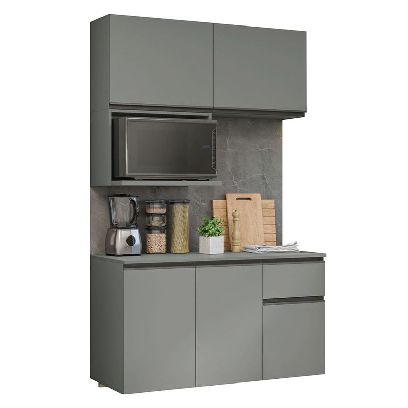 Cocina Integral Completa Modular Madesa Nice 120cm Gris