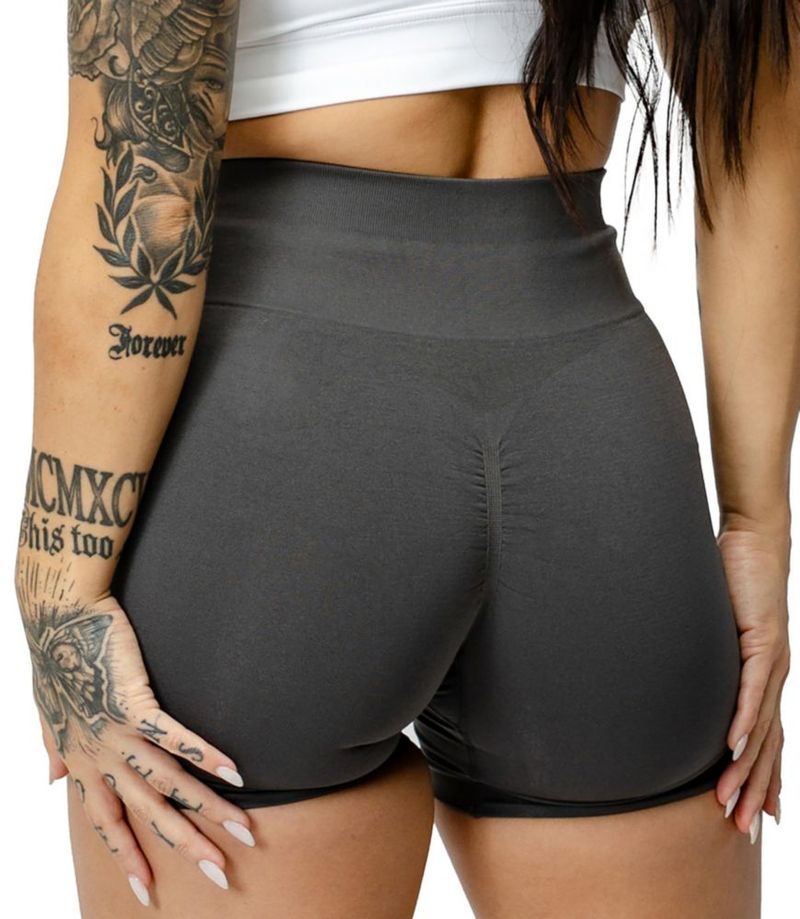 Shorts Gymreapers Infinity Seamless de Cintura Alta Gris