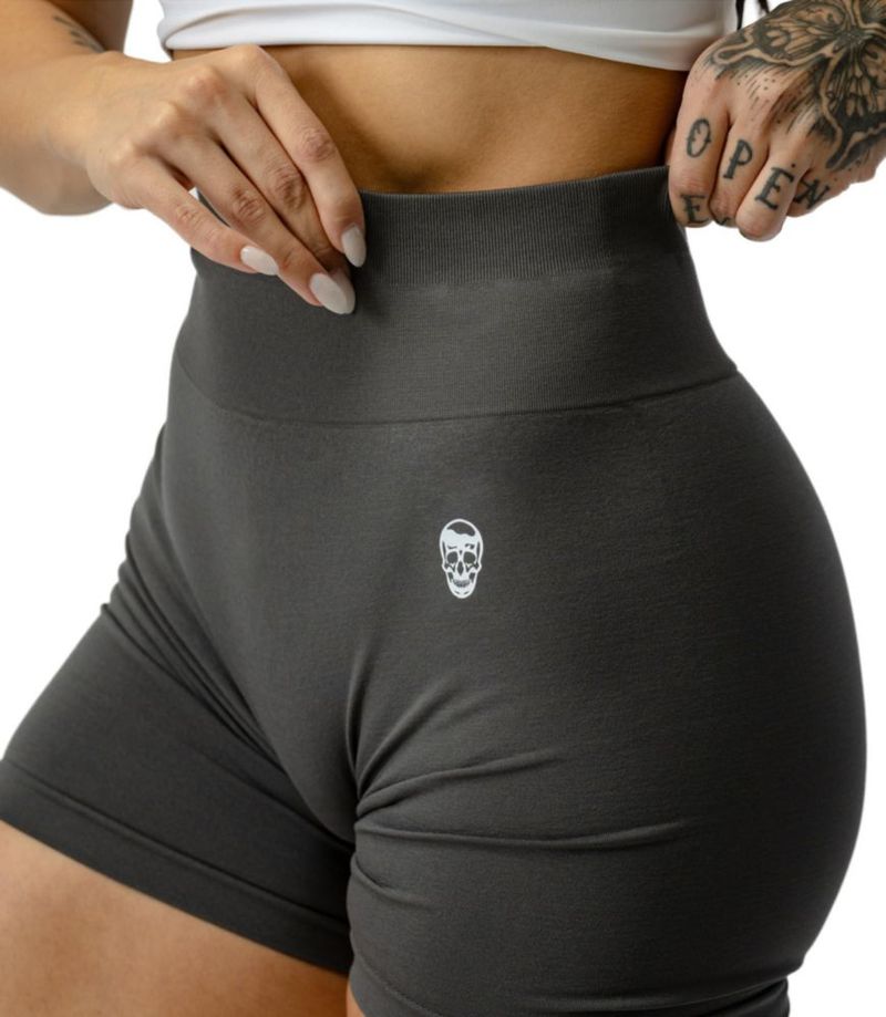 Shorts Gymreapers Infinity Seamless de Cintura Alta Gris