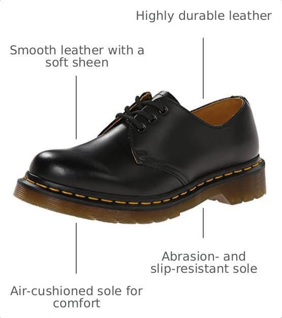 Zapato Dr. Martens 1461 negro talla 5 UK (US mujer 7)
