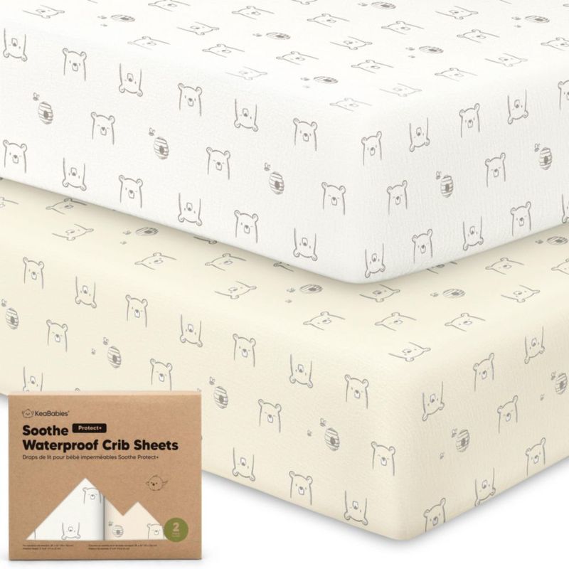 Juego de 2 sábanas impermeables para cuna KeaBabies 52 × 28 cm