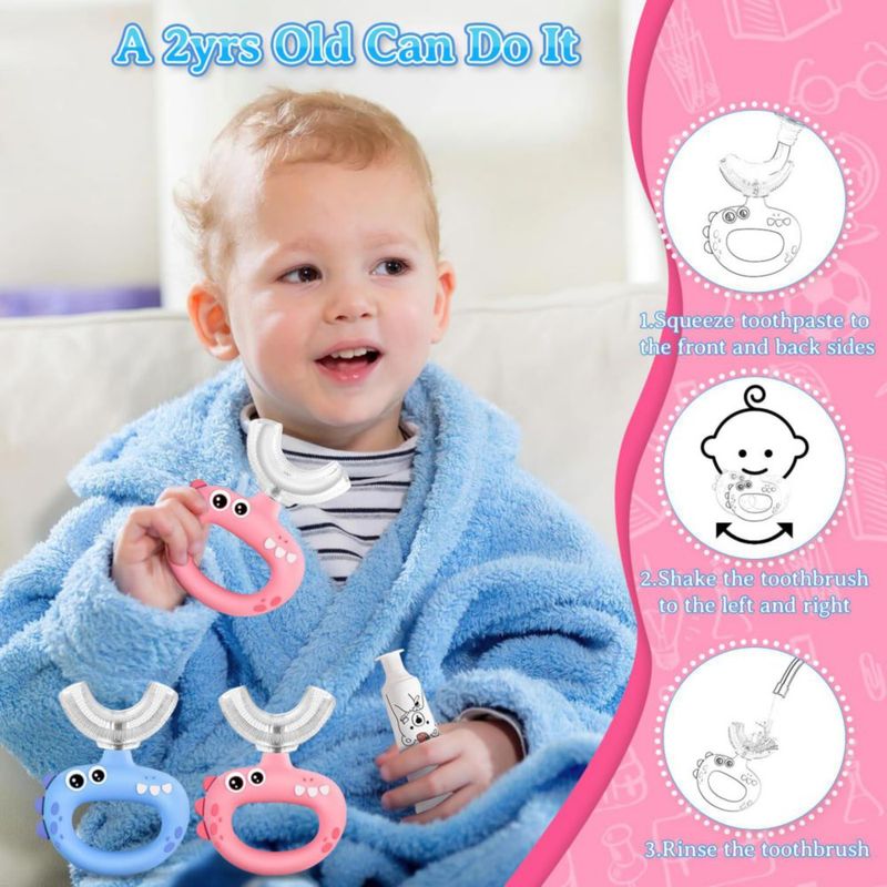 Cepillo de dientes SUPERZZKKE en forma de U 2 pzs de silicona suave