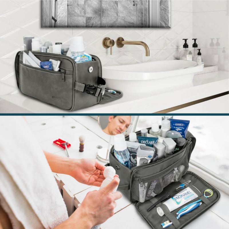 Neceser PAVILIA XL gris oscuro resistente al agua