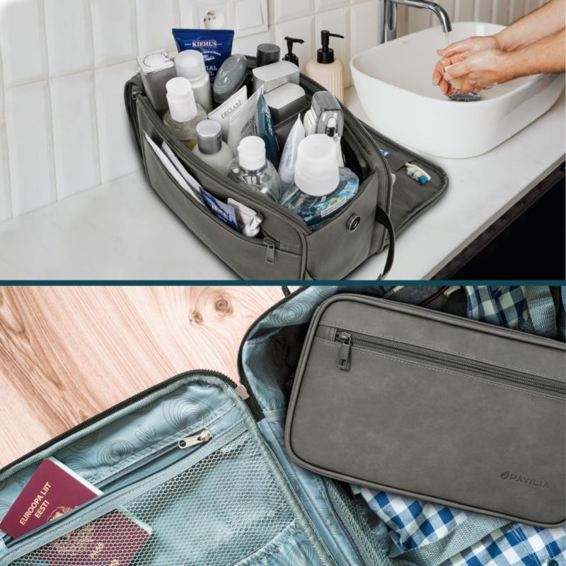 Neceser PAVILIA XL gris oscuro resistente al agua