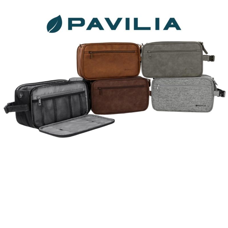 Neceser PAVILIA XL gris oscuro resistente al agua