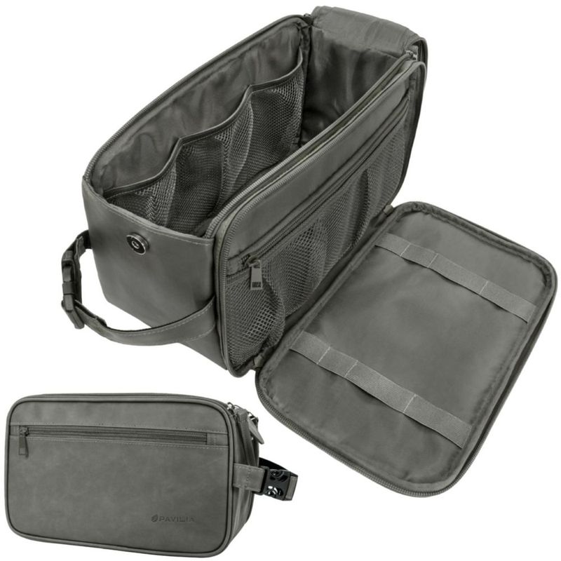 Neceser PAVILIA XL gris oscuro resistente al agua