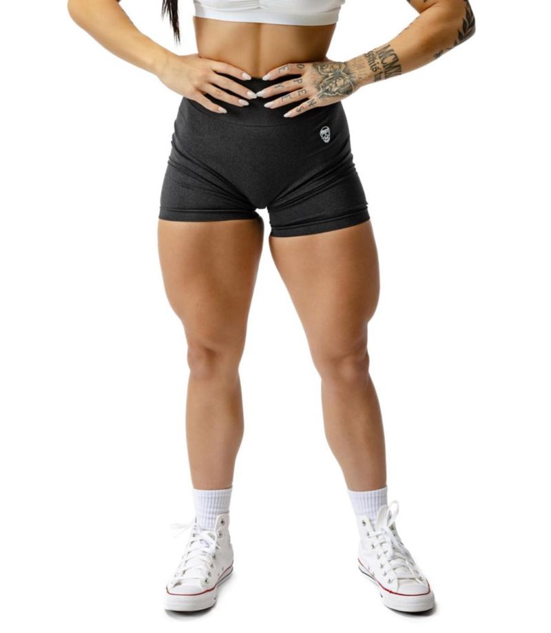 Shorts Gymreapers Infinity sin costuras de cintura alta - Grafito