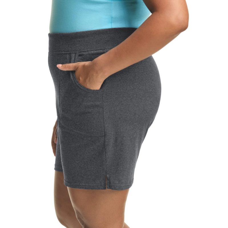 Pantalón corto Hanes talla plus 18 cm algodón jersey de tiro fácil