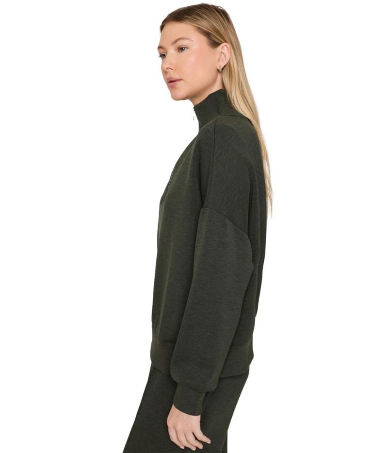 Sudadera Varley Hawley 1/2 Cremallera Olive Marl Talla Mediana