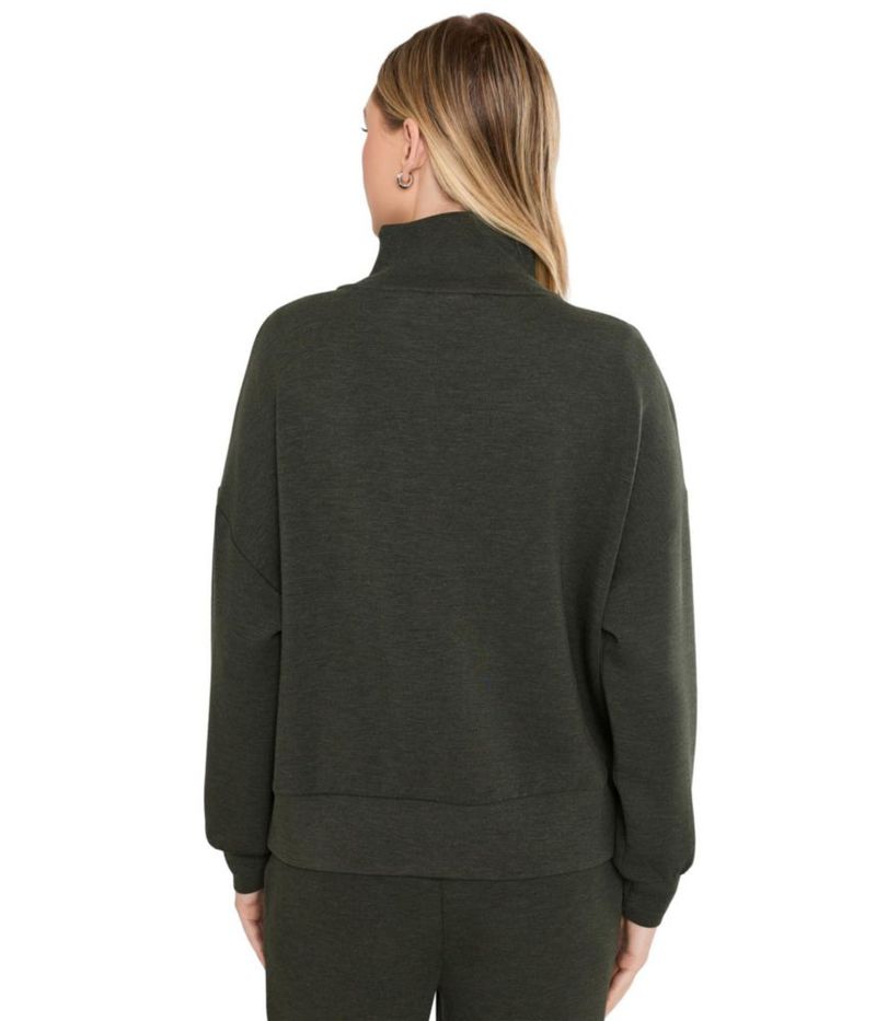 Sudadera Varley Hawley 1/2 Cremallera Olive Marl Talla Mediana