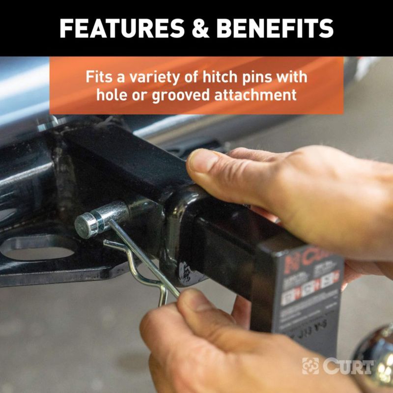 Clips de enganche CURT 3 unidades de zinc claro 1/2" o 5/8"
