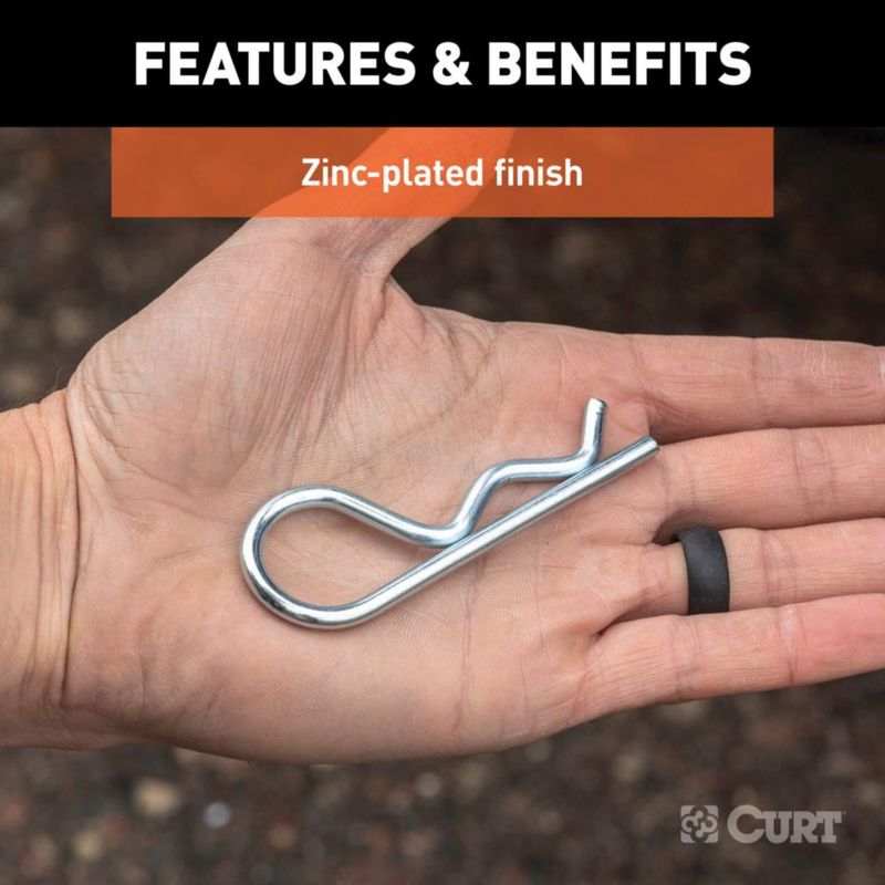 Clips de enganche CURT 3 unidades de zinc claro 1/2" o 5/8"