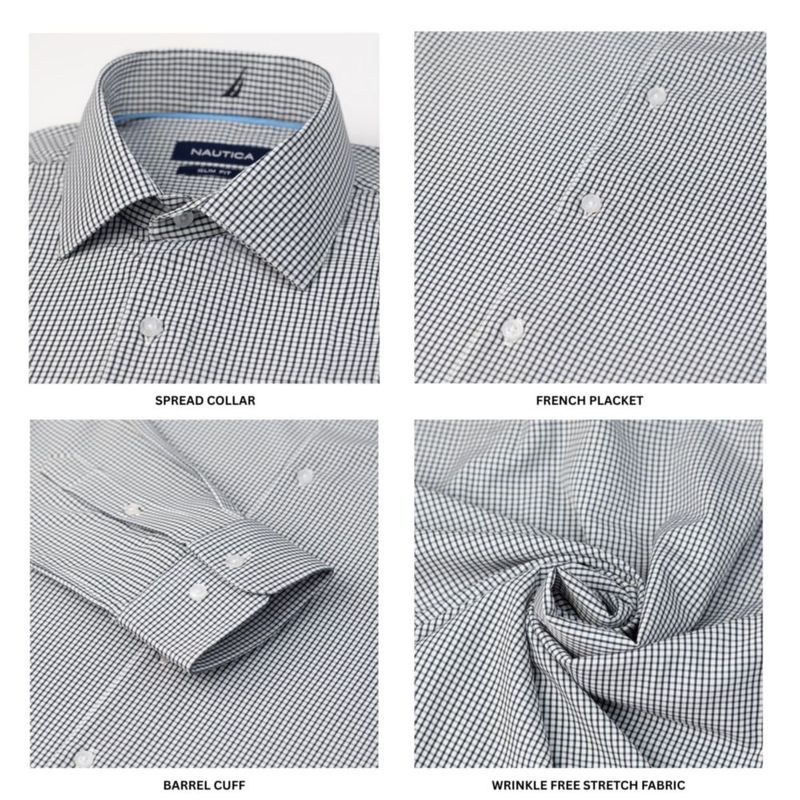 Camisa Nautica de Corte Entallado Manga Larga y Stretch
