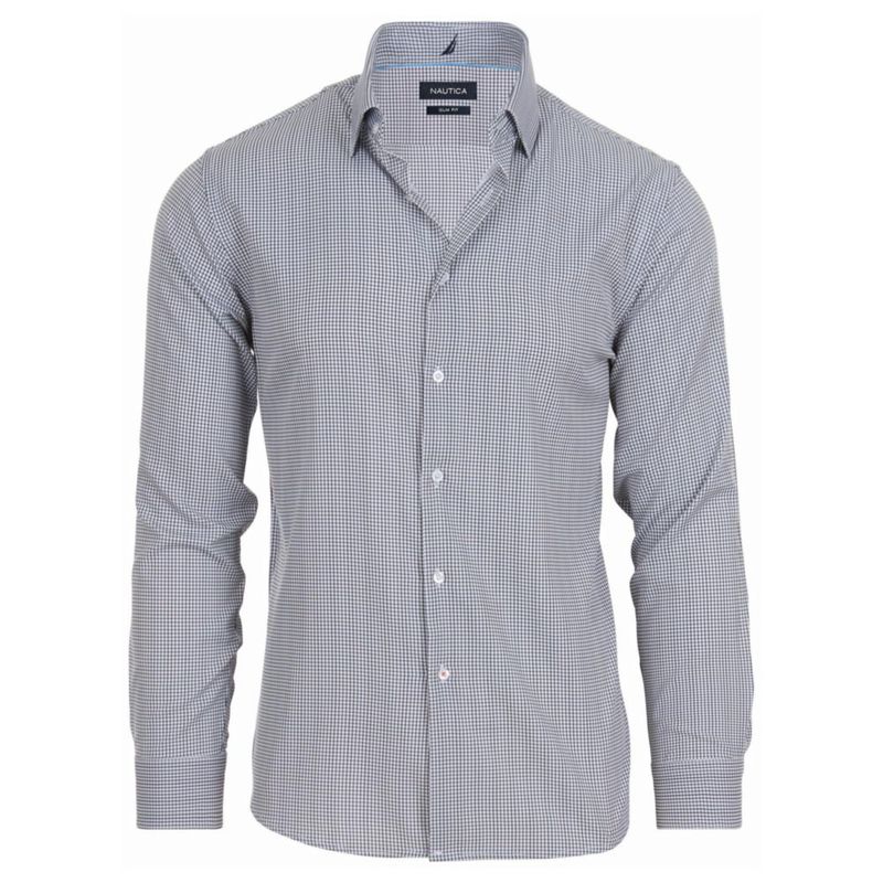 Camisa Nautica de Corte Entallado Manga Larga y Stretch