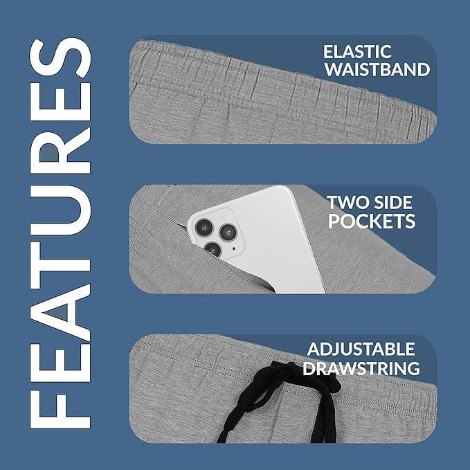 Shorts Hanes pack de 2 de algodón 19 cm gris/azul talla XXL