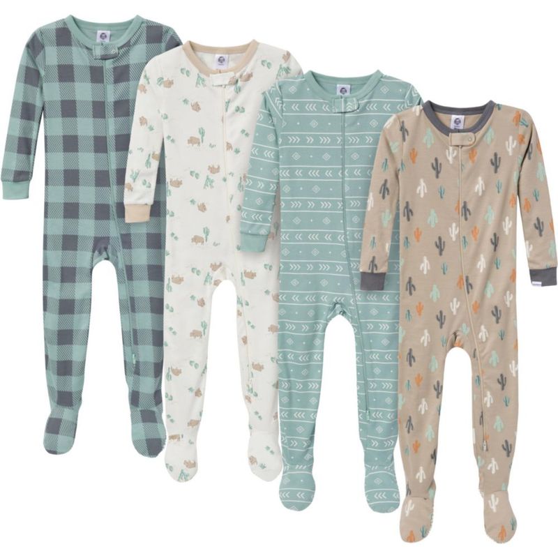 Pijamas Gerber para bebé varón 6-9 meses pack de 4 con pies