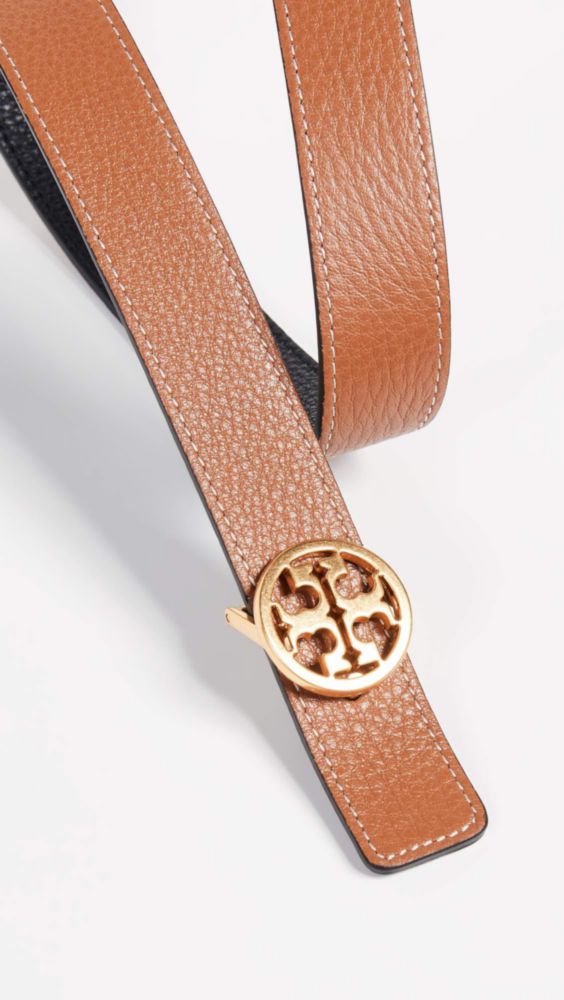 Cinturón Tory Burch reversible de 25 cm negro/dorado XL