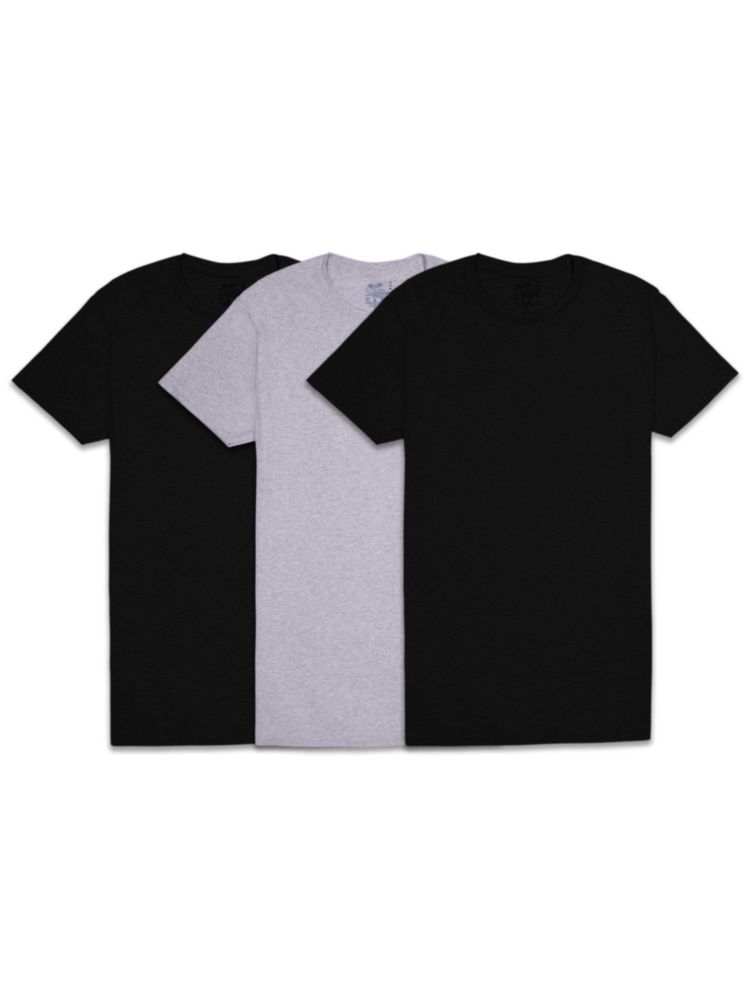 CAMISETA Fruit of the Loom Pack de 3 - Negro/Gris - Talla S