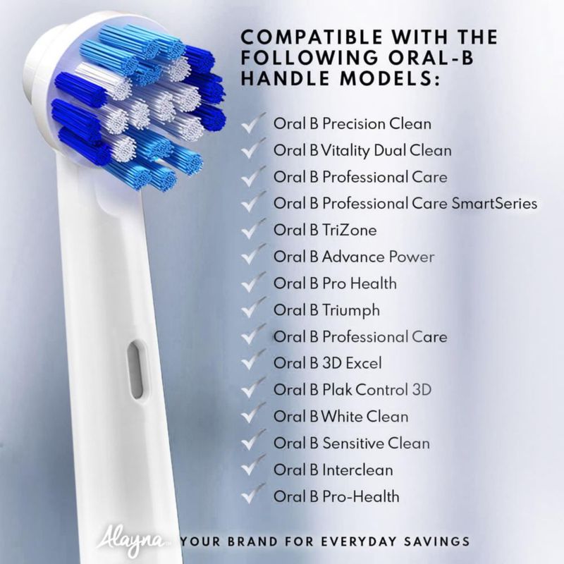 Cabezal de cepillo de dientes Alayna 4‑pack compatible con Oral‑B