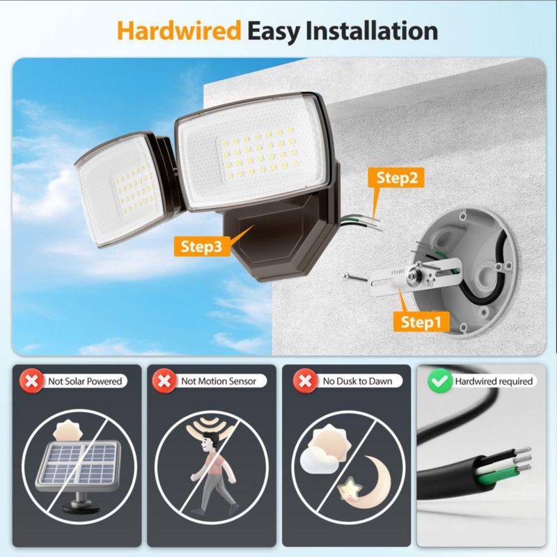 Reflector LED impermeable Onforu 32W 6500K de 2 cabezas