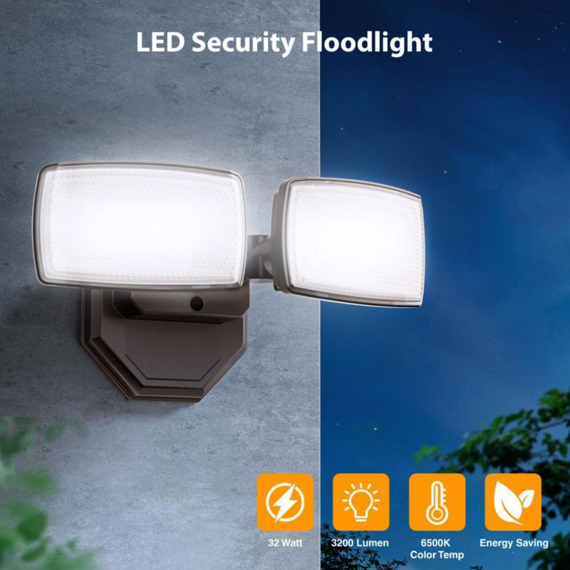 Reflector LED impermeable Onforu 32W 6500K de 2 cabezas