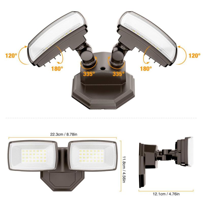 Reflector LED impermeable Onforu 32W 6500K de 2 cabezas