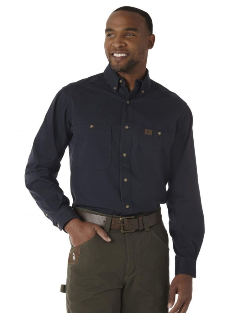 Camisa Wrangler Logger Twill azul marino talla grande EE. UU.