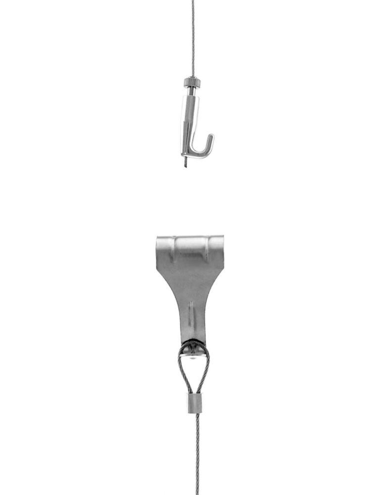 Ganchos tipo S para riel de cuadros QWORK juego de 5 acero inoxidable