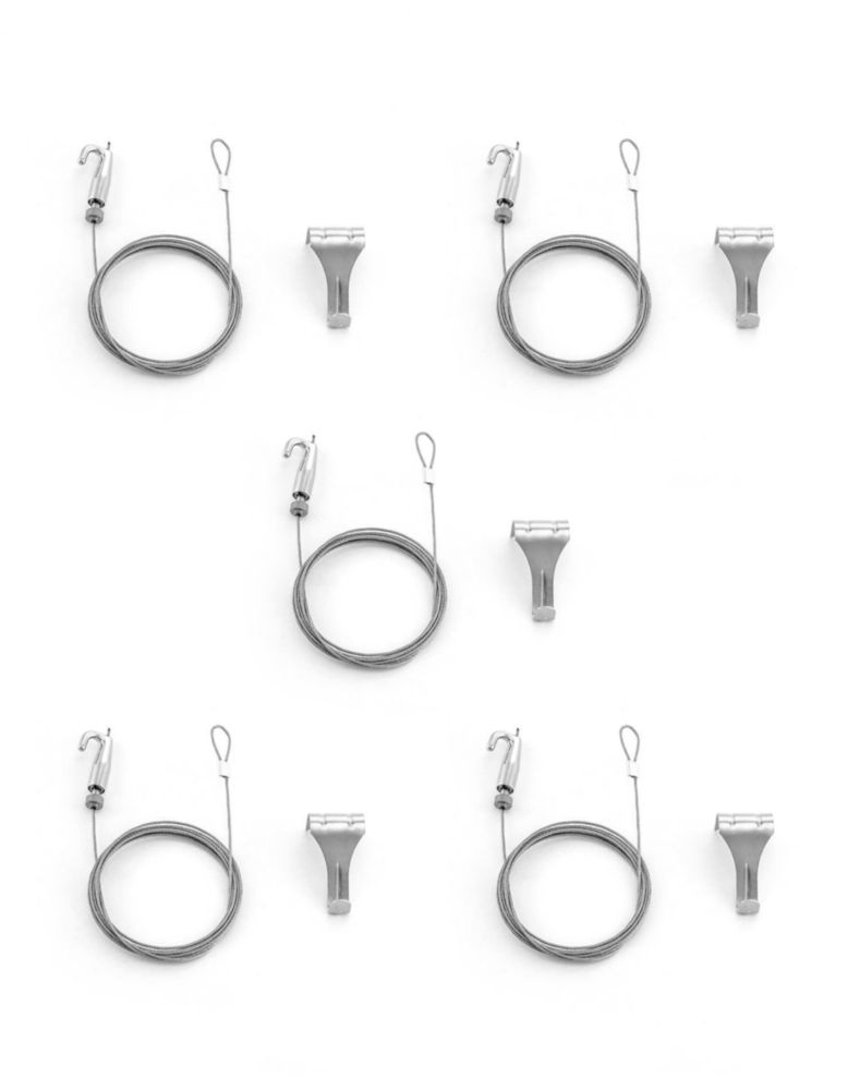 Ganchos tipo S para riel de cuadros QWORK juego de 5 acero inoxidable