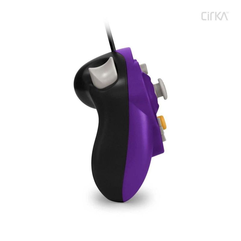 Controlador de juegos Cirka con cable púrpura y negro