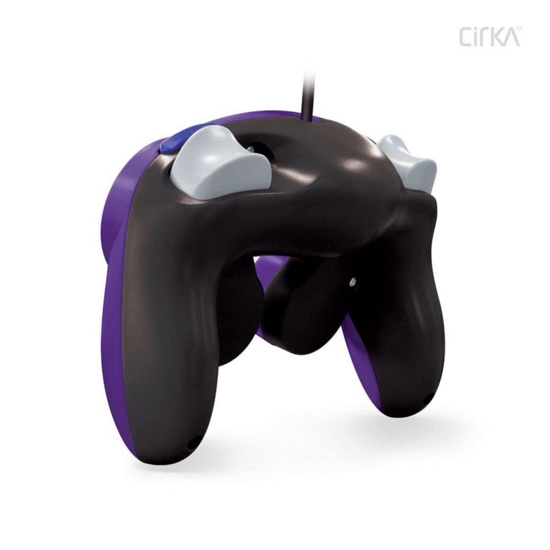 Controlador de juegos Cirka con cable púrpura y negro