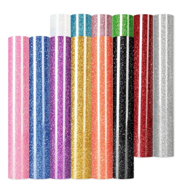 Vinilo HTV HTVRONT 13 láminas 30x25 cm con glitter para planchar