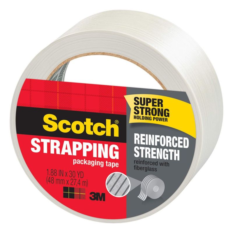 Cinta de amarre Scotch 48 mm x 27 m paquete de 6 transparente/blanca