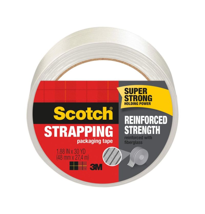 Cinta de amarre Scotch 48 mm x 27 m paquete de 6 transparente/blanca