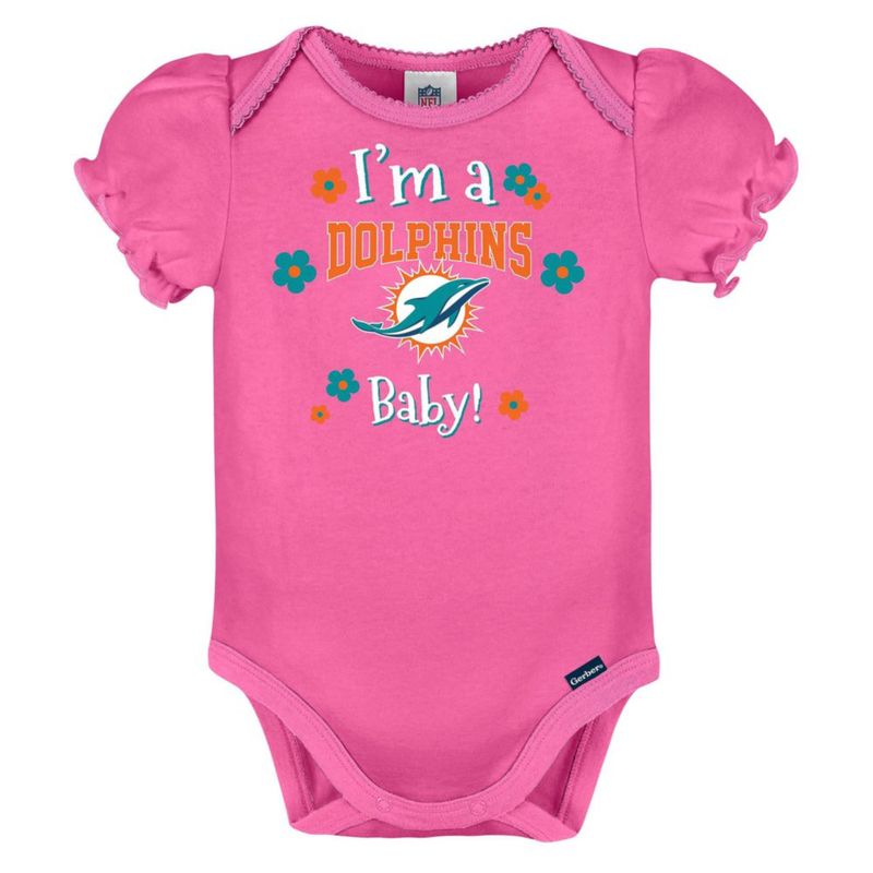Body Gerber 6‑12 meses NFL para bebé niña – Pack de 3