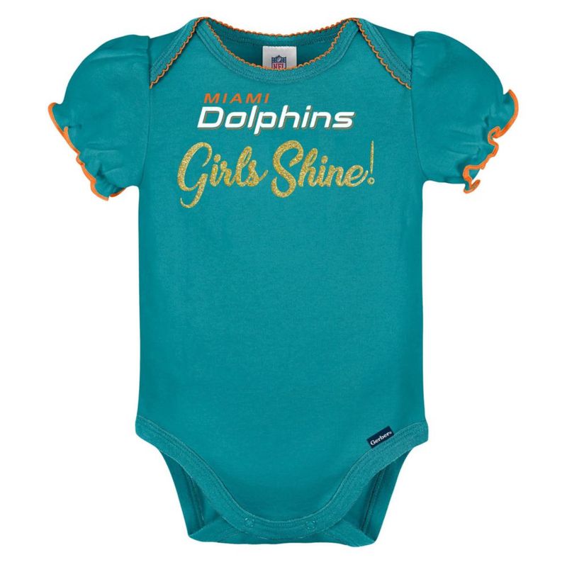 Body Gerber 6‑12 meses NFL para bebé niña – Pack de 3