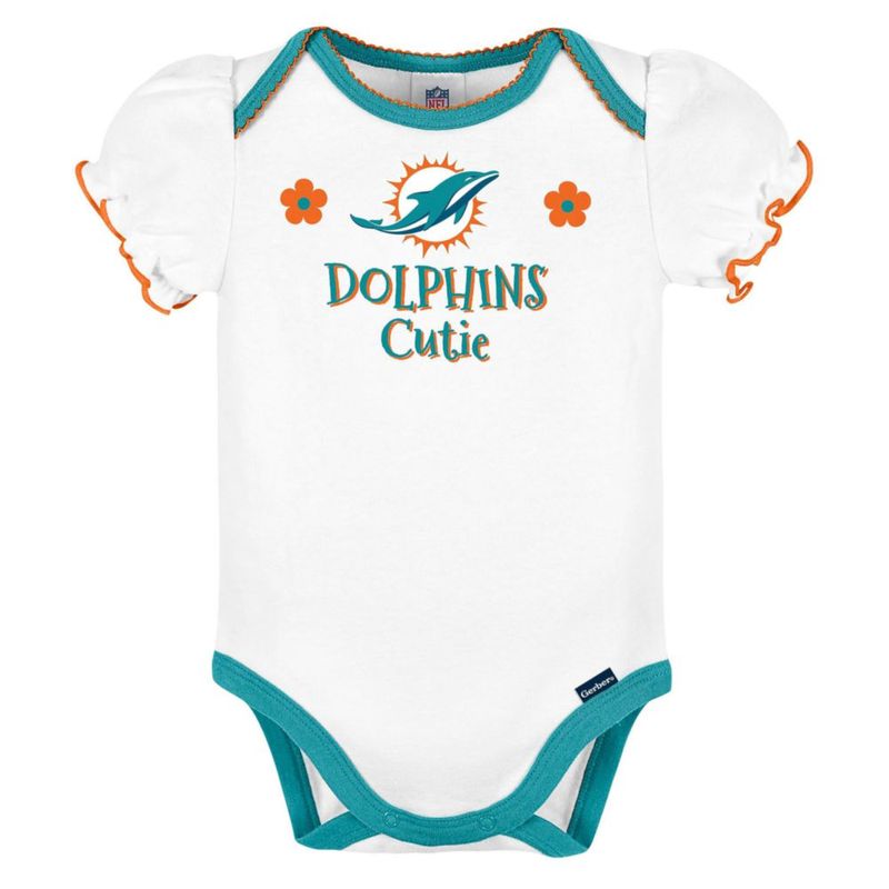 Body Gerber 6‑12 meses NFL para bebé niña – Pack de 3