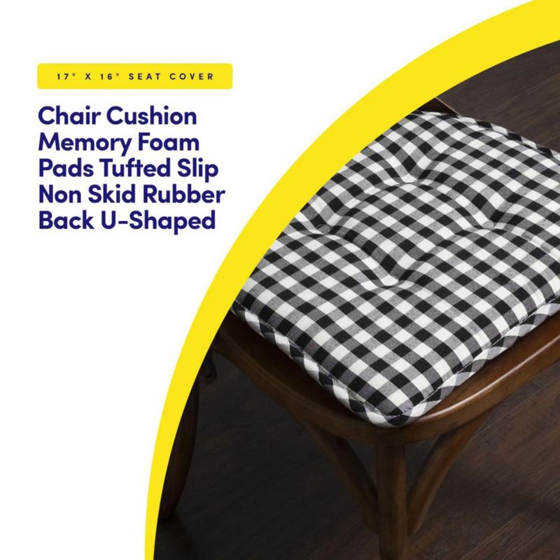 Cojín para silla Sweet Home Collection 43 × 41 cm (paquete de 4) a cuadros