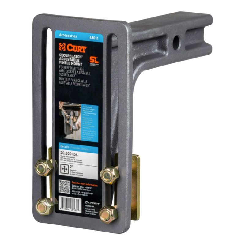 Plato de Montaje Ajustable para Pasador CURT 2" 20000 lbs