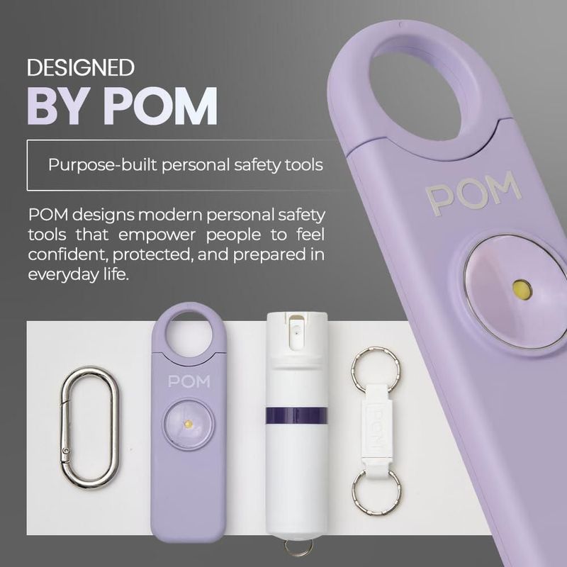 Alarma POM USB‑C Recargable 130 dB con LED Lavanda