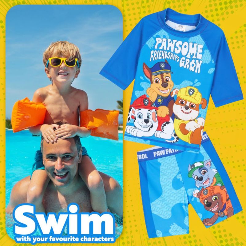 Conjunto de traje de baño Get Trend para niños de 4‑5 años azul Paw Patrol