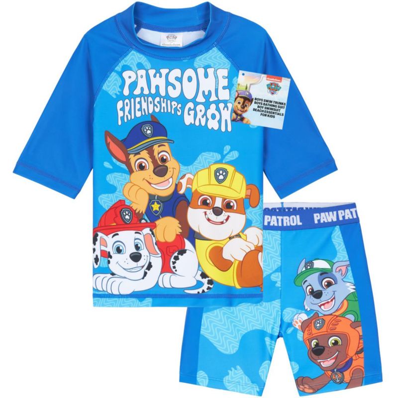 Conjunto de traje de baño Get Trend para niños de 4‑5 años azul Paw Patrol
