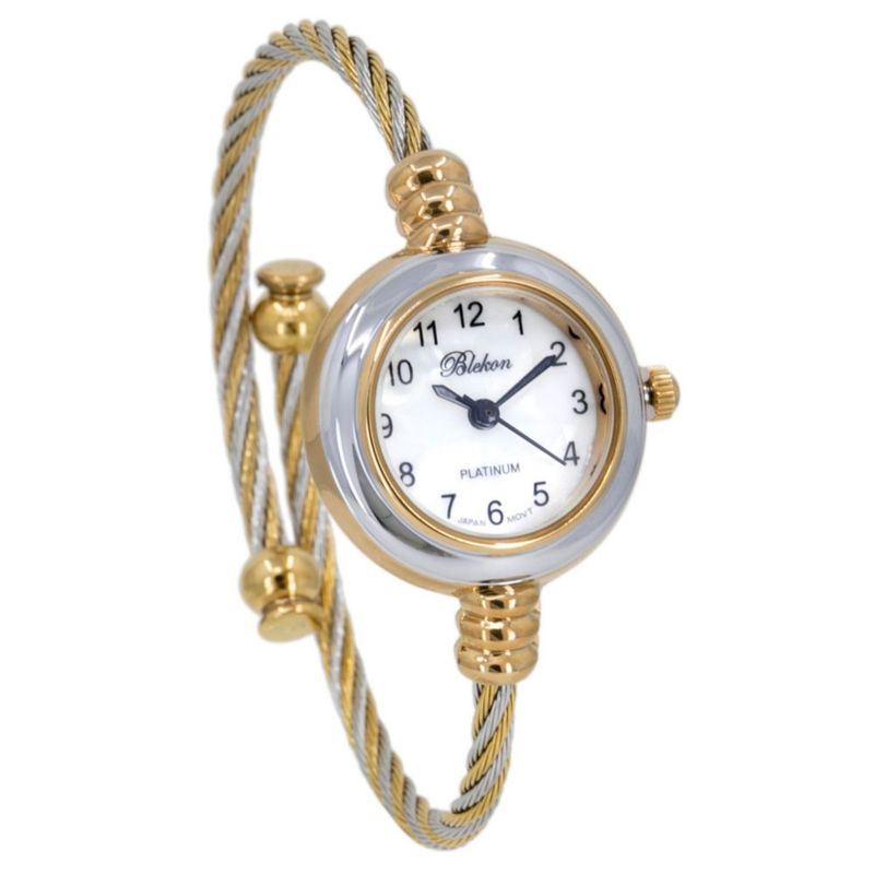 Reloj Geneva con Banda de Cable Esfera de 23 mm Tono Oro y Plata