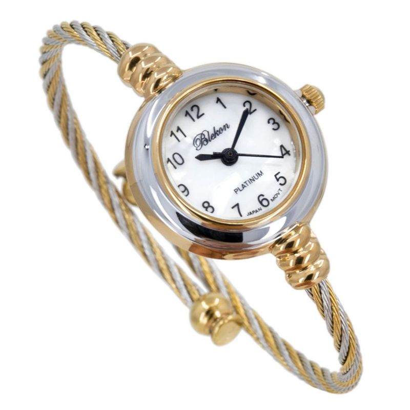 Reloj Geneva con Banda de Cable Esfera de 23 mm Tono Oro y Plata