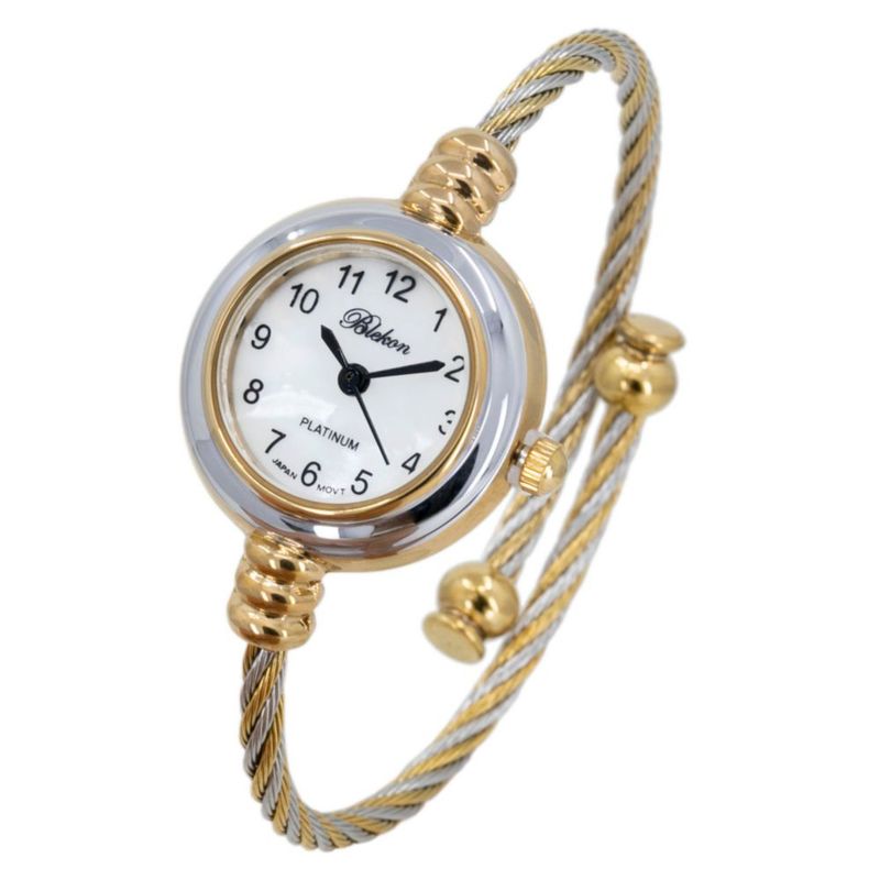 Reloj Geneva con Banda de Cable Esfera de 23 mm Tono Oro y Plata