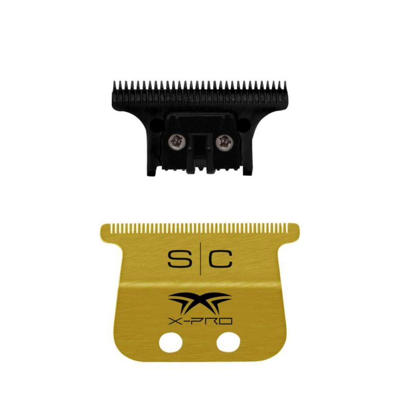 Cuchilla de repuesto fija dorada de titanio X-Pro ancha para recortadora de cabello STYLECRAFT