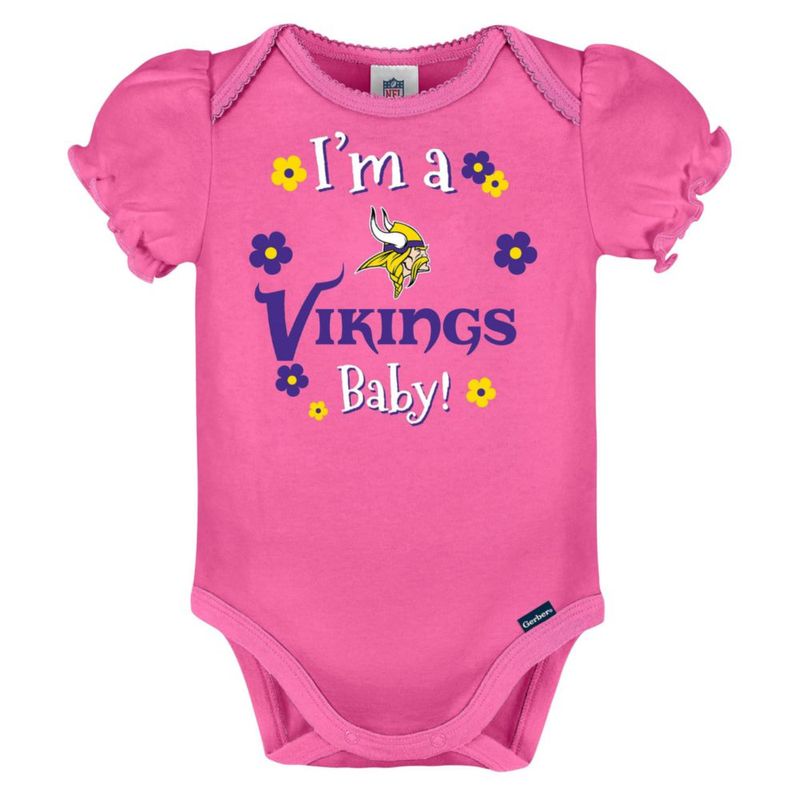 Body Gerber 18 meses Vikings pack de 3 colores púrpura/blanco/rosa