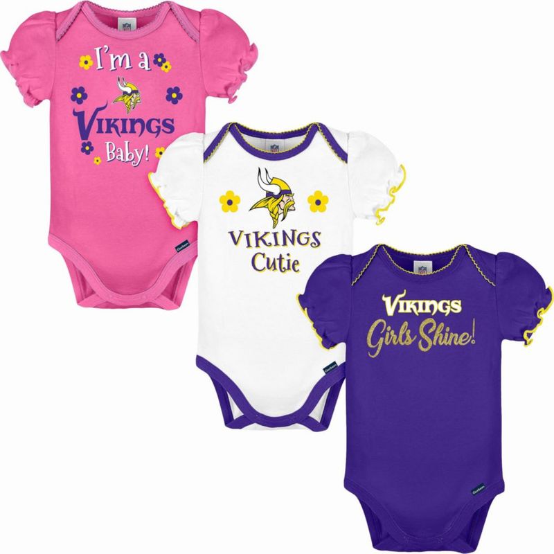 Body Gerber 18 meses Vikings pack de 3 colores púrpura/blanco/rosa