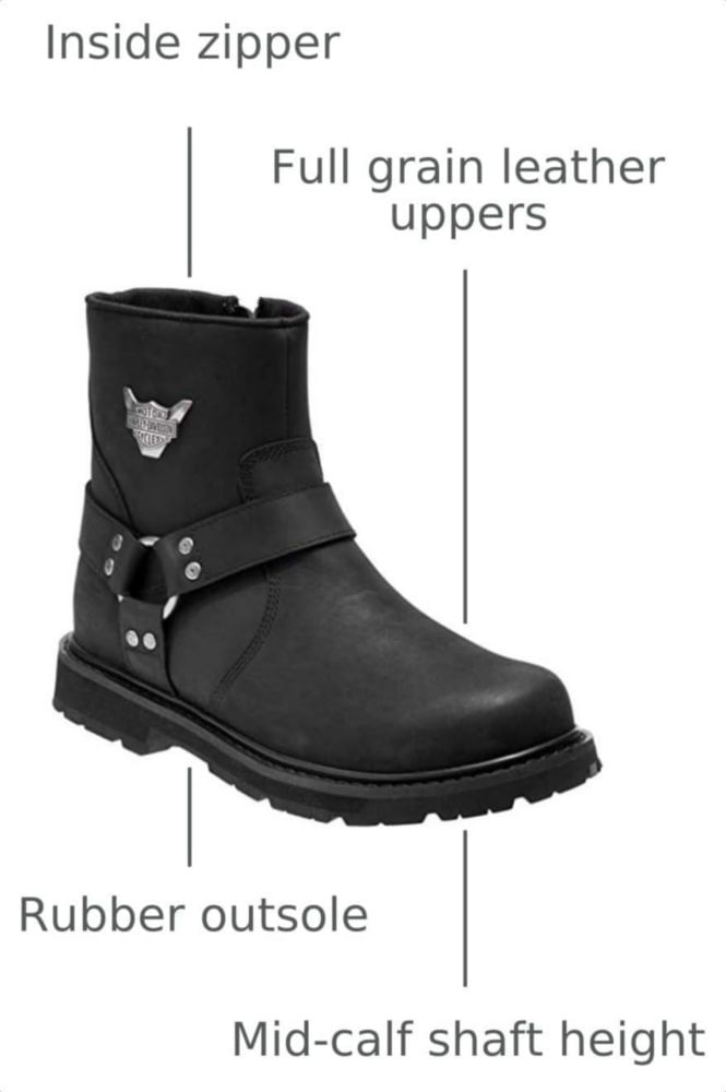 Bota Harley‑Davidson Rambert de Cuero 7.5 Negra
